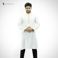 Outwear Exclusive Cotton Embroidery Panjabi- A3_White