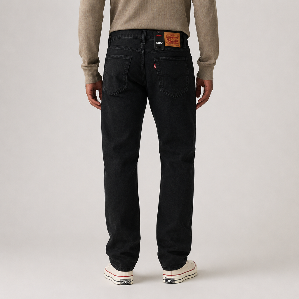 Classic Black Straight-Fit Jeans