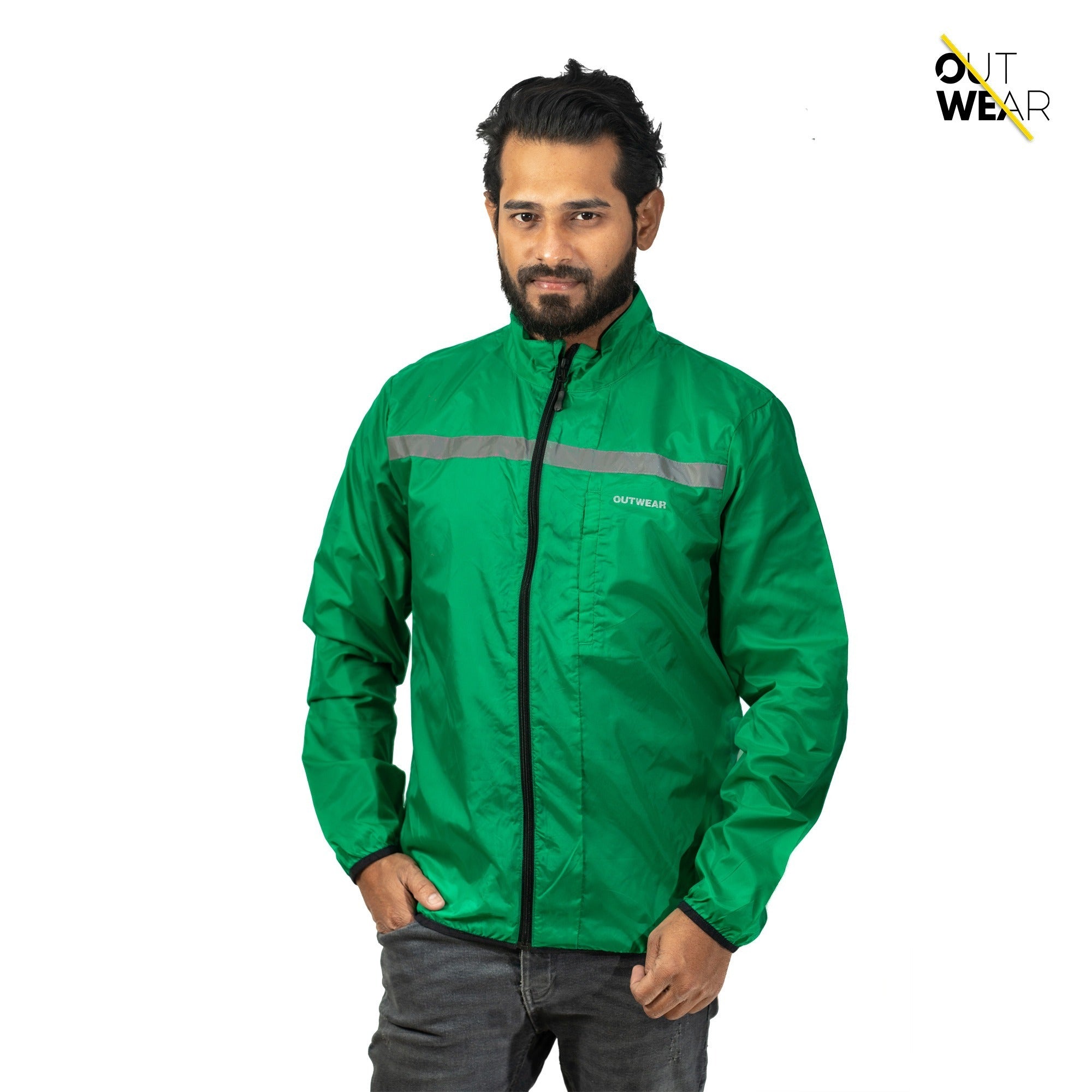 Premium Biker Windbreaker for Men’s - Green