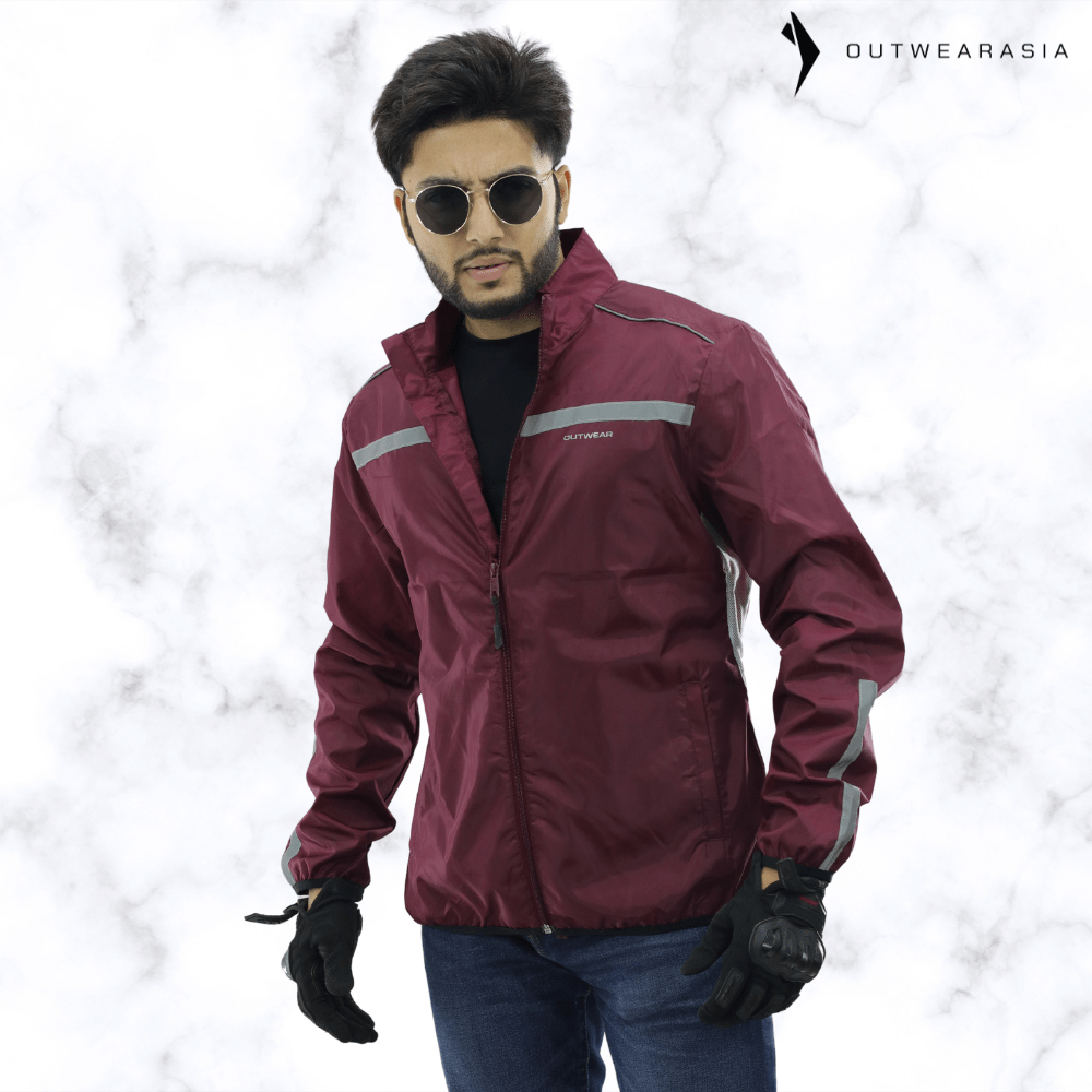 Premium Biker Windbreaker for Men’s - Windy Maroon