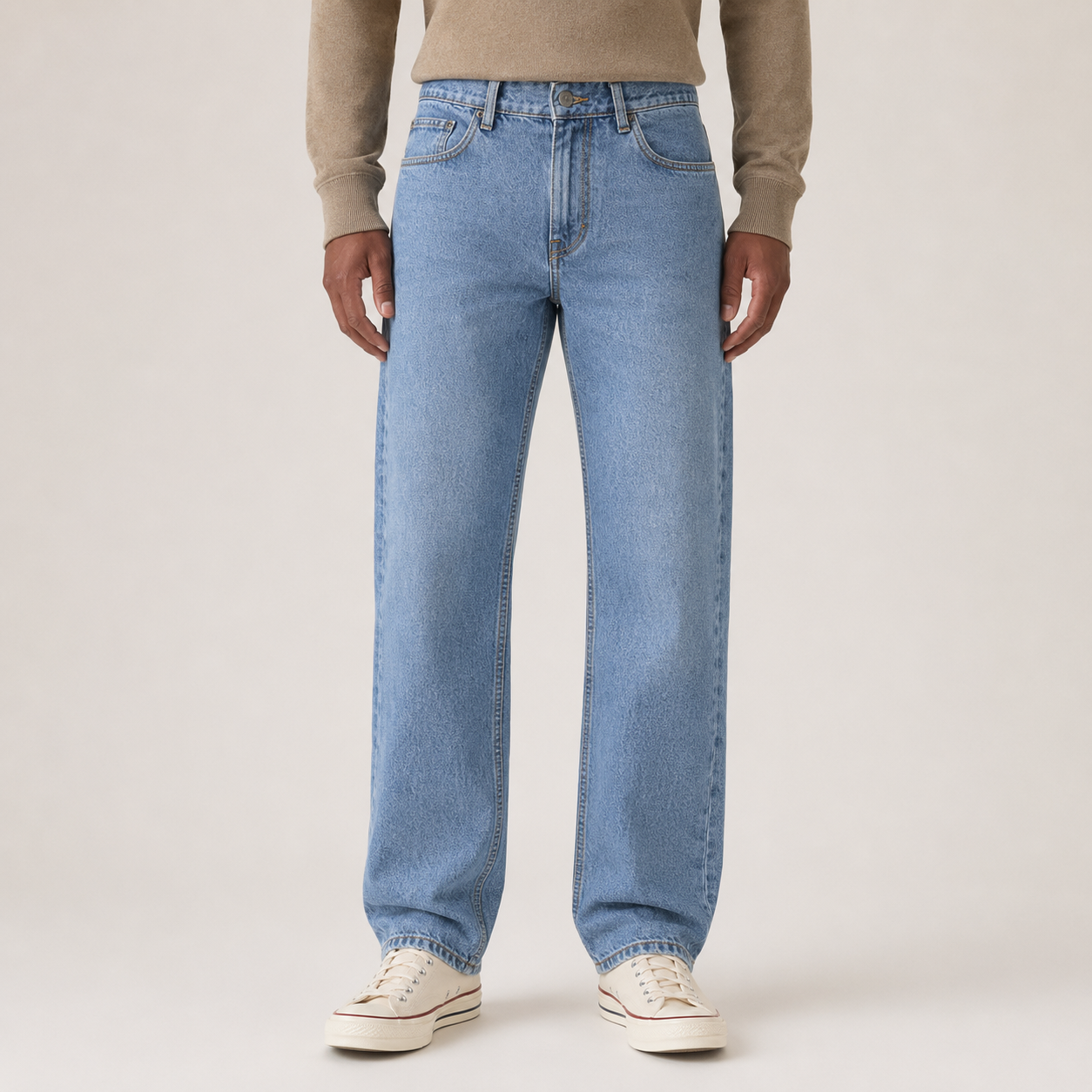 Men’s Light Blue Relaxed Straight Jeans
