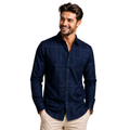 Men's Navy Blue Printed Shirt - Full Sleeve Stylish Casual Shirt for Men