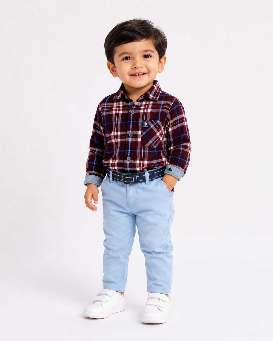 Boys Plaid Shirt Set
