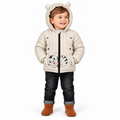 Kids Cat Face Puffer Jacket – Cream