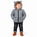 Kids Cat Face Puffer Jacket – Ash Grey