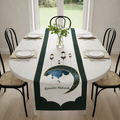 Runner with Gold Damask Accent – Modern Luxury Dining Decor