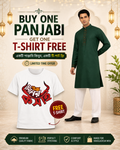 Men’s Green Clssic Embroidered Punjabi Taqwdeer-1