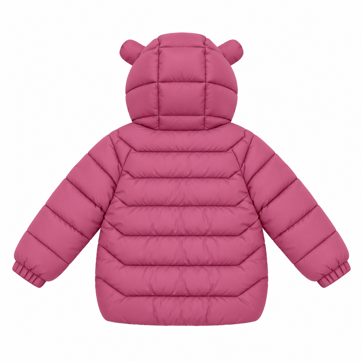Kids' Cat Face Hooded Winter Puffer Jacket – Pink