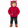 Kids Cat Face Puffer Jacket – Red