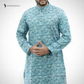 Men's Printed Premium  Cotton Panjabi | Outwear - STPA_Sky Print