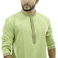 Outwear Exclusive Cotton Embroidery Panjabi - A3_Lemon