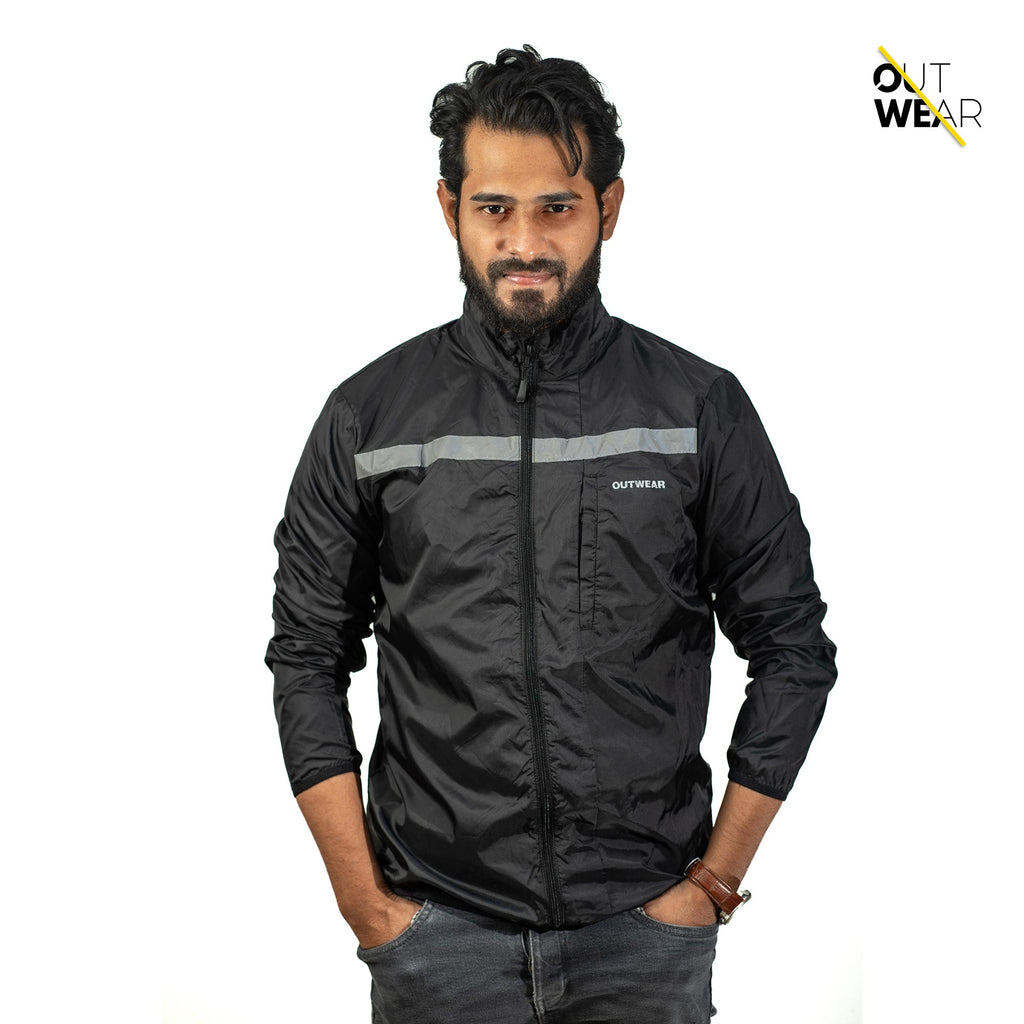 Biker Windbreaker for Men’s-Black