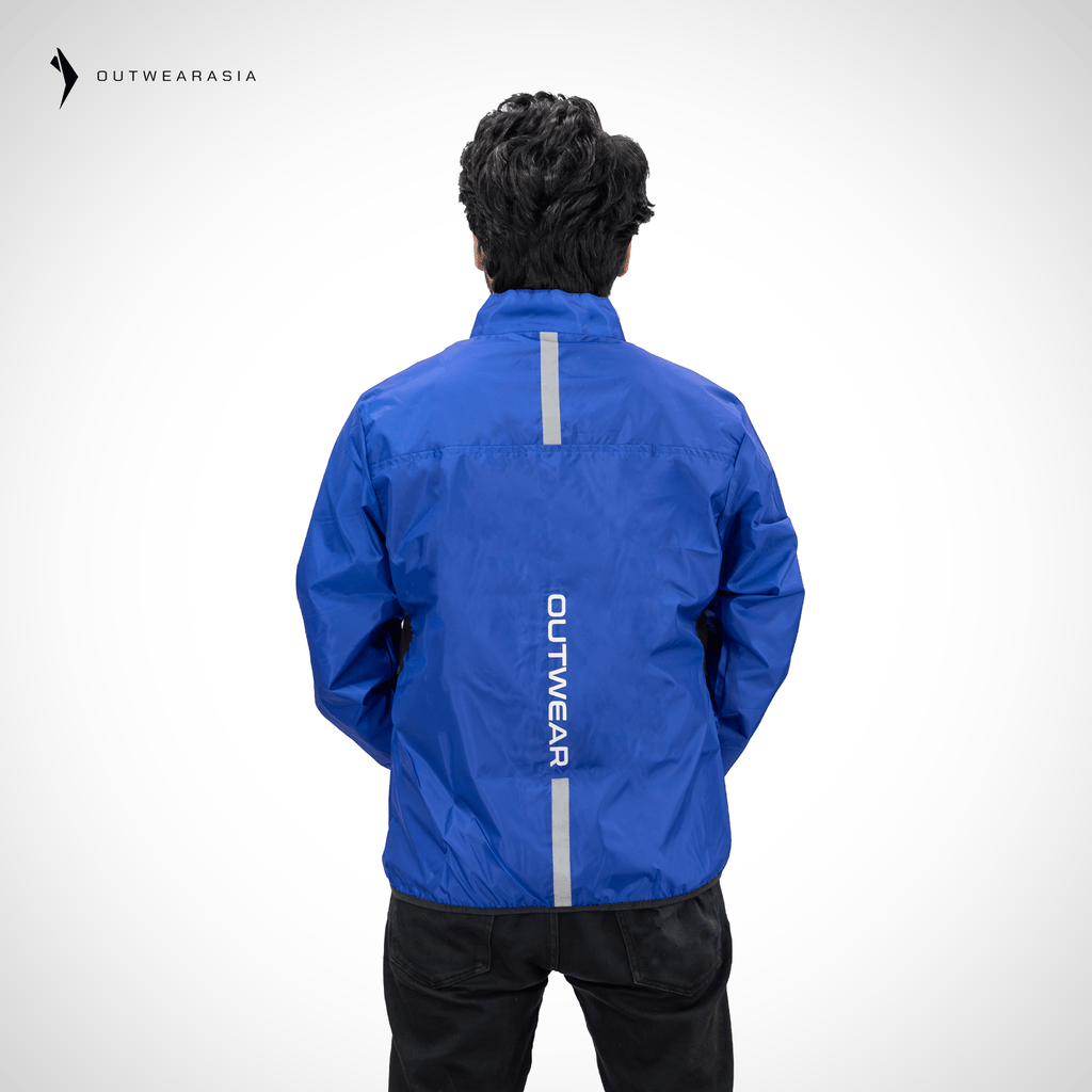 Premium Biker Windbreaker for Men’s-Windy Blue