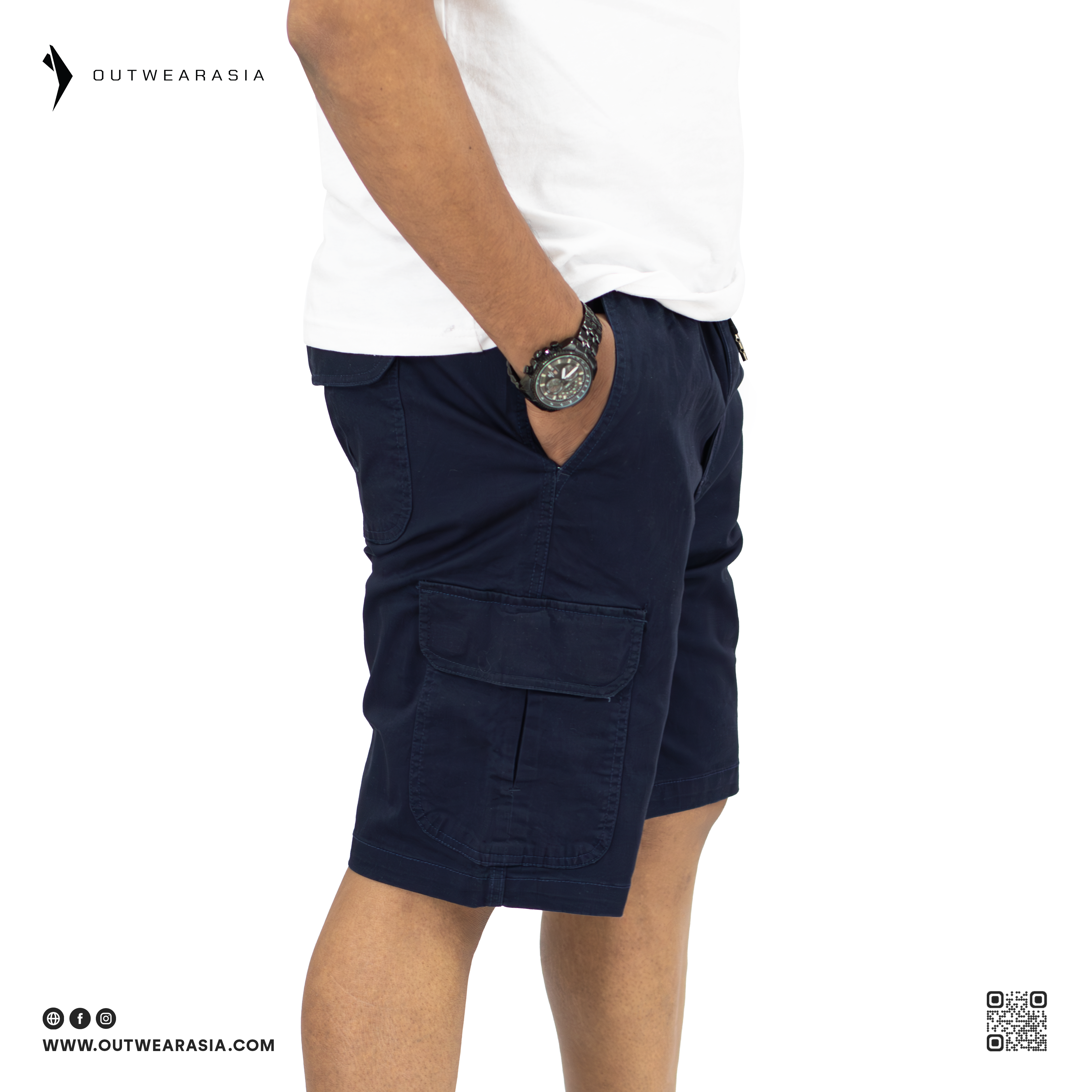Men's Cargo Shorts Pant Multi Pocket_ Navy | Outwear